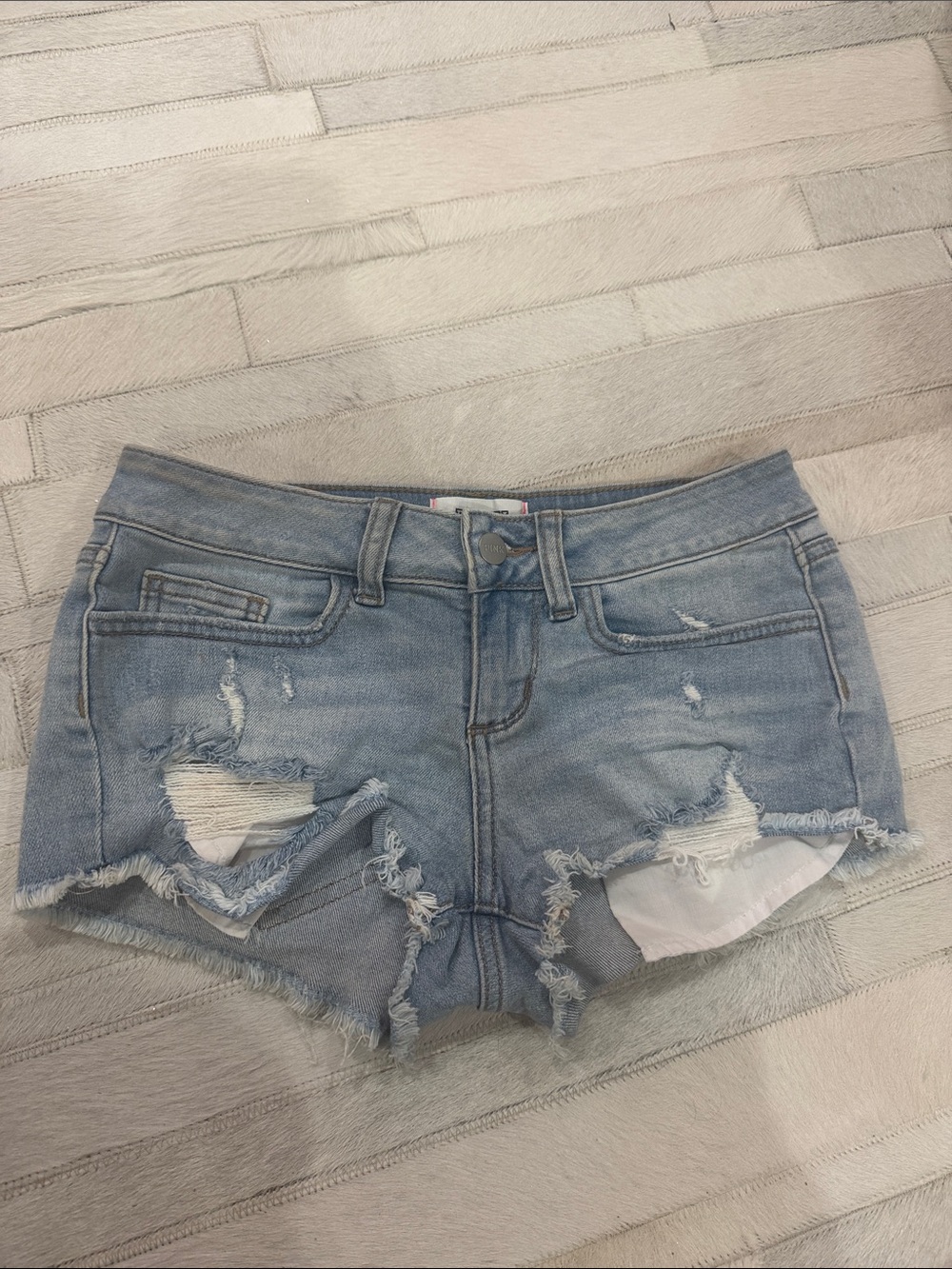Pink by Victoria Secret Light Wash Distressed Denim Cutoff Shorts